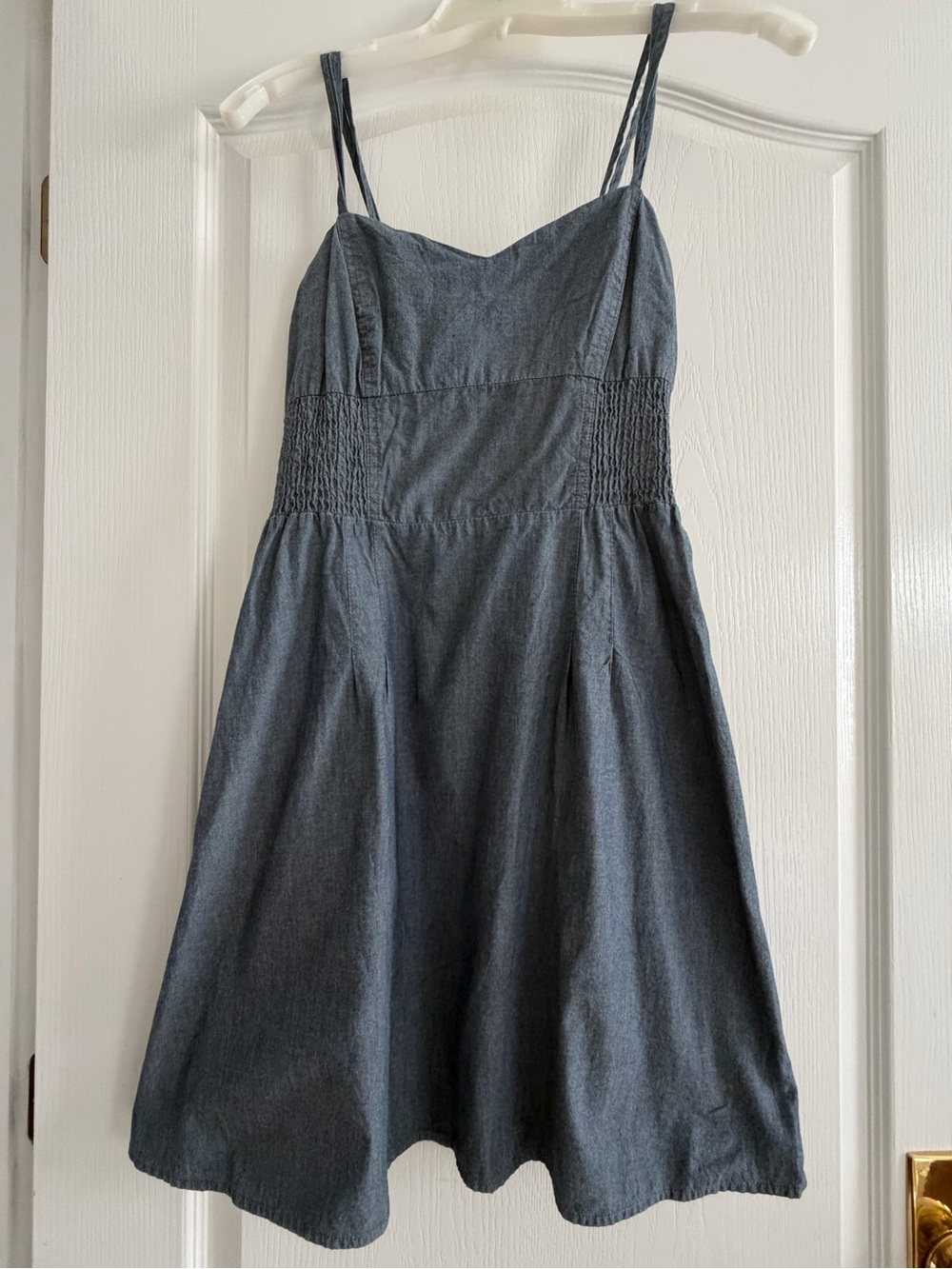 Mossimo Supply Co. Blue Chambray Double-Spaghetti Strap Mini Dress